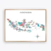 Indonesia Political Map Poster with provinces and capital cities