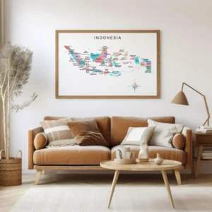 Indonesia country map for classroom geography lessons