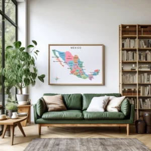Mexico state map printable for students and homeschool learning
