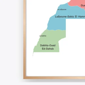 Educational Morocco geography wall art for students