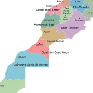 Printable Morocco country map with major cities