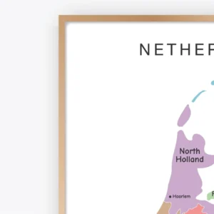 Colorful Netherlands political map for classroom geography