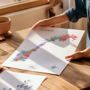Educational Nordic map wall art for children