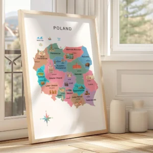 Poland geography poster for children and homeschool