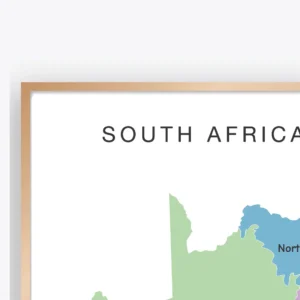 Detailed South Africa map poster for classroom geography learning