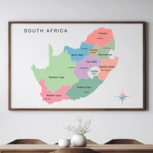 Detailed provinces map of South Africa for children