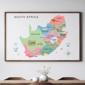 South Africa regional geography wall art for classroom display
