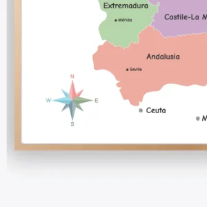 Spain Political Map Poster for homeschool geography education