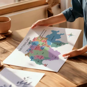 Swiss geography wall art for classroom and study room