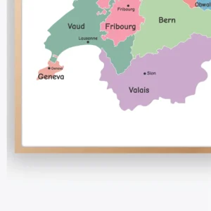 Printable Switzerland geography map for homeschool education