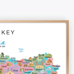 Turkey Provinces Map Poster, Major Cities and Landmarks Geography Print, Turkey Educational Wall Art, Classroom Homeschool Decor, Digital Download - Image 3