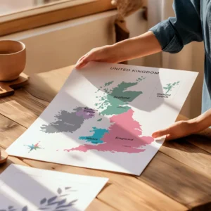 Printable UK map set for classroom wall decor