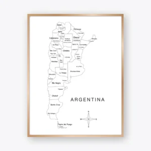 Argentina Map Printable with provinces and capital cities