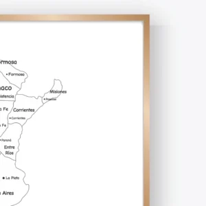 Minimalist Argentina map poster with provincial boundaries