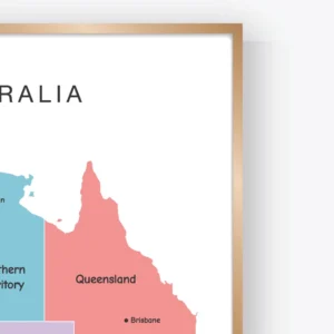 Australia States Map Poster educational printable for students