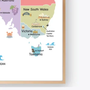 Australia states and capitals printable wall art