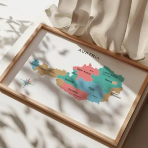 Austria federal states educational wall art