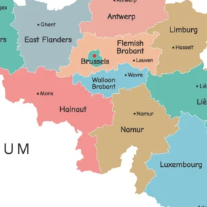 Belgium geography poster with provincial divisions