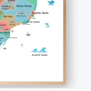 South America geography poster featuring Brazil
