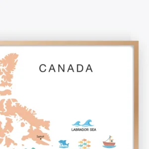 Educational Canada geography poster with provinces and territories