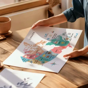 Canada provinces poster for classroom and study room decor
