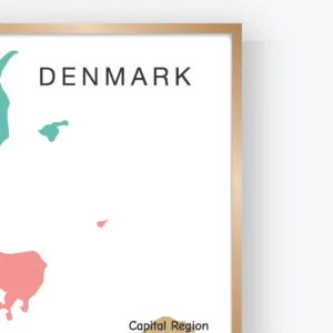 Denmark regional map printable for homeschool learning