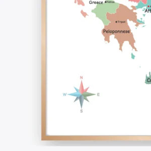 Greece geography wall art for homeschool learning spaces