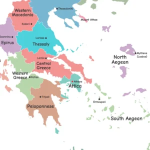 Printable political map of Greece for classroom decor