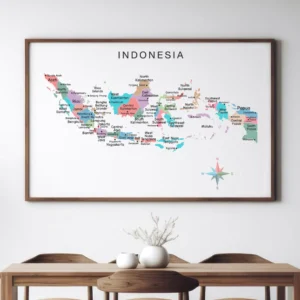 Educational Indonesia provinces poster for social studies
