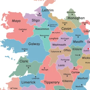 Ireland country map wall art for classroom decoration