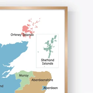 Educational Scotland geography poster with city labels