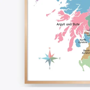 Scotland Regional Map Poster for homeschool learning