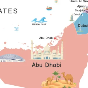 Printable UAE geography poster for classroom learning