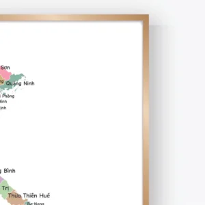 Vietnam provinces and cities educational wall art