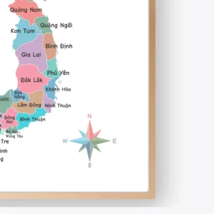 Printable Vietnam geography map with clear regional labels