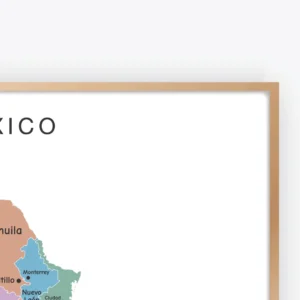 Mexico states and capitals map for classroom geography