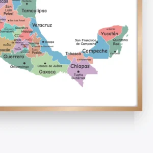 Printable Mexico country map for educational wall decor