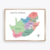 South Africa Geography Map with provinces and capitals