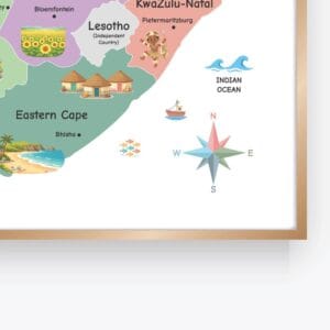 South Africa Illustrated Map for homeschool geography education
