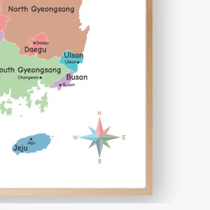 South Korea administrative map with major cities