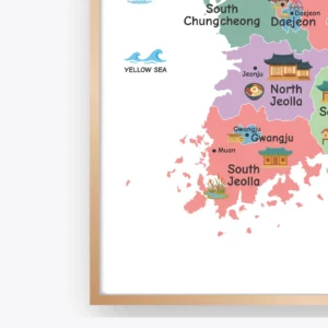 Educational South Korea map for homeschool geography