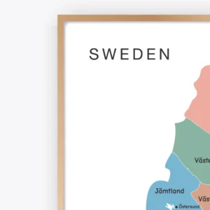Detailed Sweden geography map for classroom learning