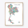Thailand Geography Map with provinces and major cities