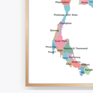 Printable Thailand geography map for homeschool education