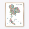 Illustrated Thailand Map with provinces and major cities