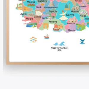 Educational Illustrated Turkey Map for homeschool geography