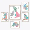 United Kingdom Map Set with England Scotland Wales and Northern Ireland maps