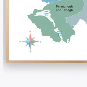 Colorful Northern Ireland geography poster for kids