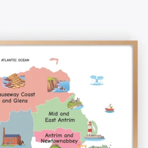 Northern Ireland district map for classroom geography learning