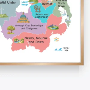 Northern Ireland Illustrated Map for children's learning spaces